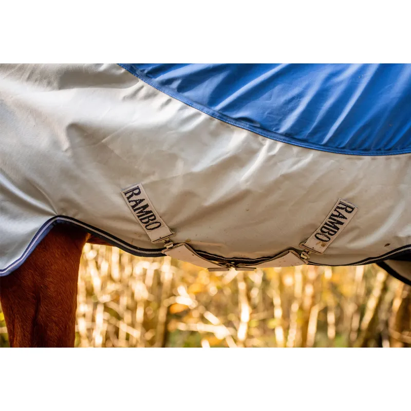 Horseware Rambo Autumn Series Detach-A-Neck Turnout Rug  - Navy/Grey-5